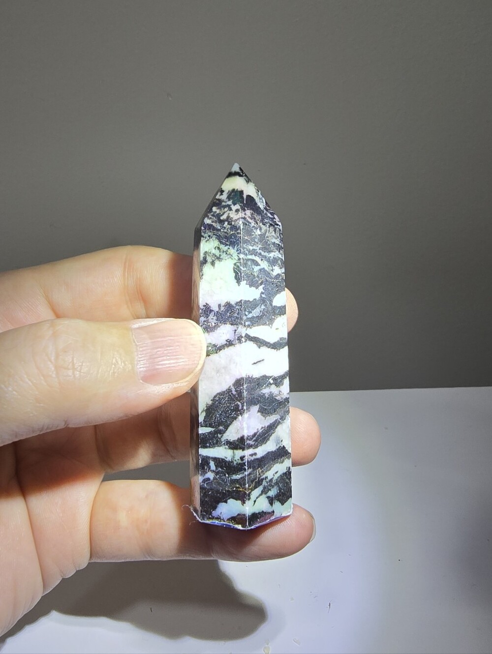 Aura Zebra Jasper Crystal Tower